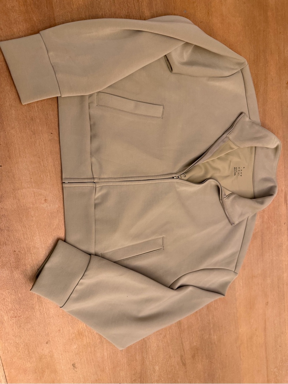 a new day Beige Zip-Front Women's Sweatshirt